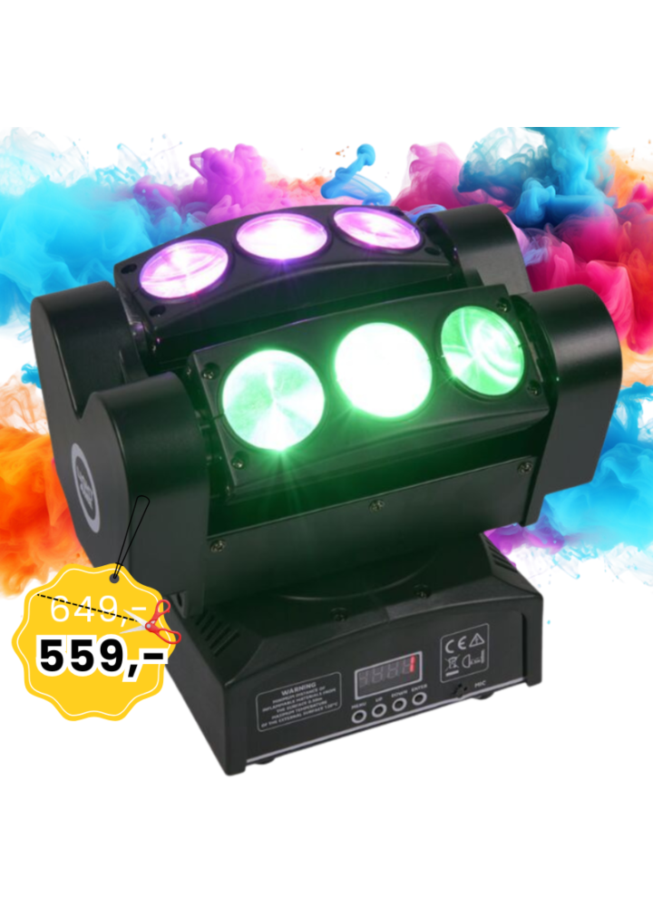 LIGHT4ME SPIDER HEAD 6x10 efekt disco głowica ruchoma