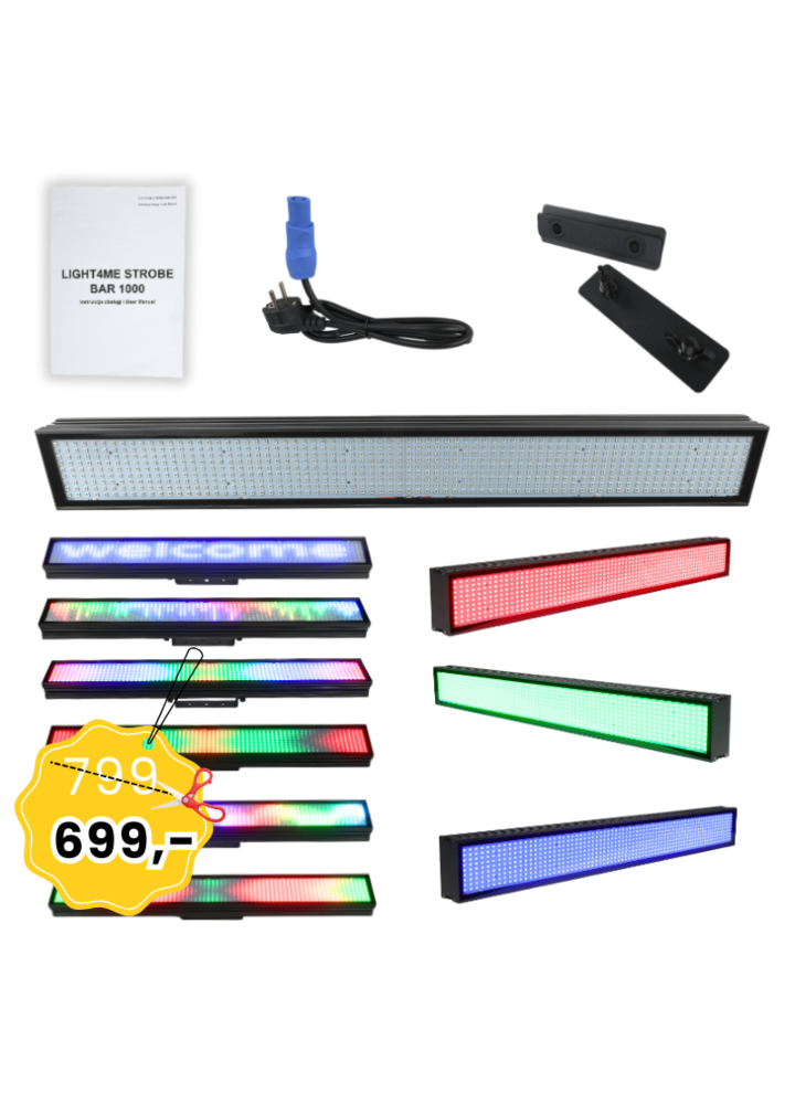 LIGHT4ME STROBE BAR 1000 RGB listwa oświetleniowa stroboskop blinder oświetlacz efekt LED 666x0,3W SMD