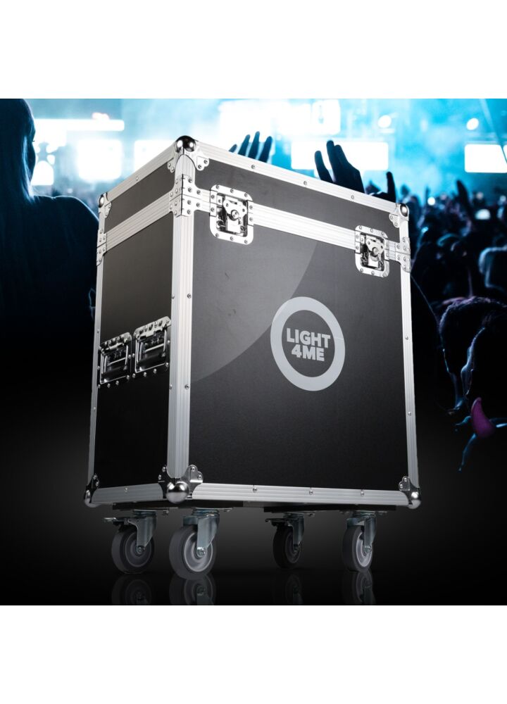 LIGHT4ME VENOM HYBRID 280W CASE 2IN1 skrzynia transportowa na 2 głowice ruchome akcesoria 4 kółka mechanizm blokady