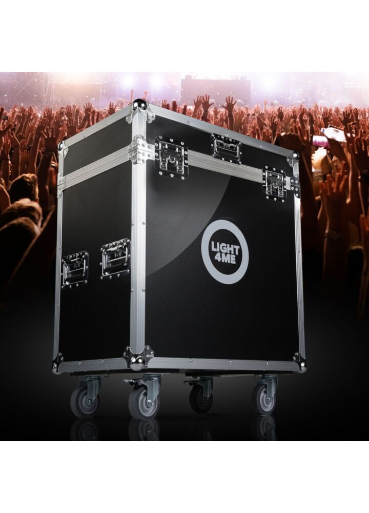 LIGHT4ME VENOM HYBRID 470W CASE 2IN1 skrzynia transportowa na 2 głowice ruchome akcesoria 4 kółka mechanizm blokady