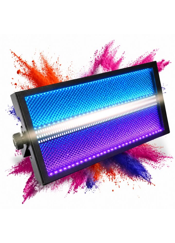 LIGHT4ME VENOM STROBE V2 stroboskopowy efekt oświetleniowy LED DMX 216x0,3W CW + 144x0,3W RGB uchwyt montażowy