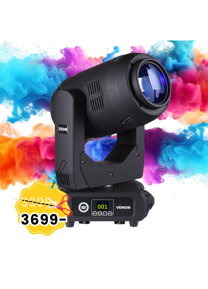 LIGHT4ME VENOM ZOOM 350 głowica ruchoma LED beam spot wash