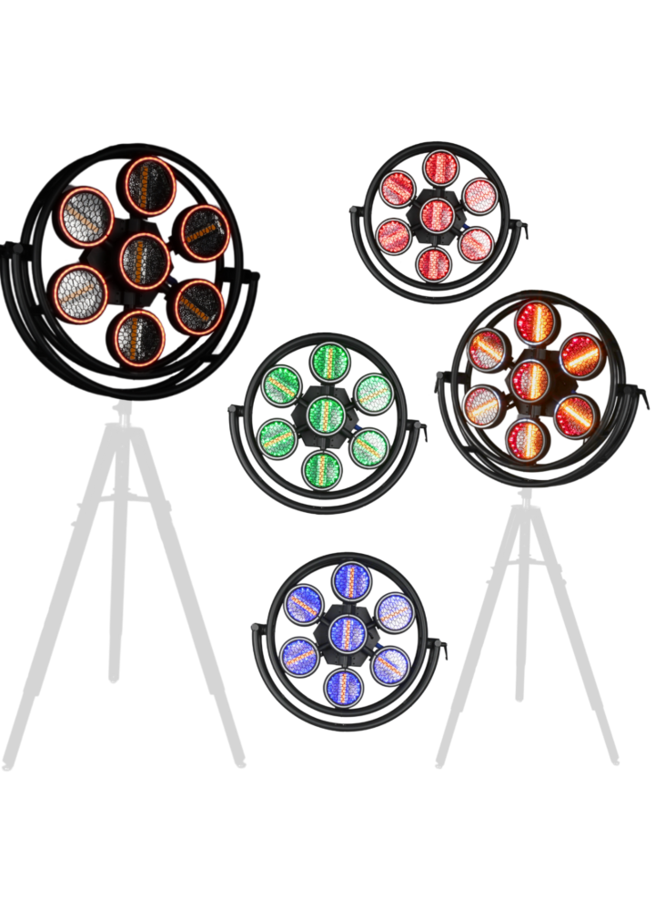 LIGHT4ME VINTAGE 700 LED retro reflektor sceniczny oświetlenie estradowe dekoracja światłem efekt tła ring 7x60 WW COB + 322x0,3W RGB SMD5050