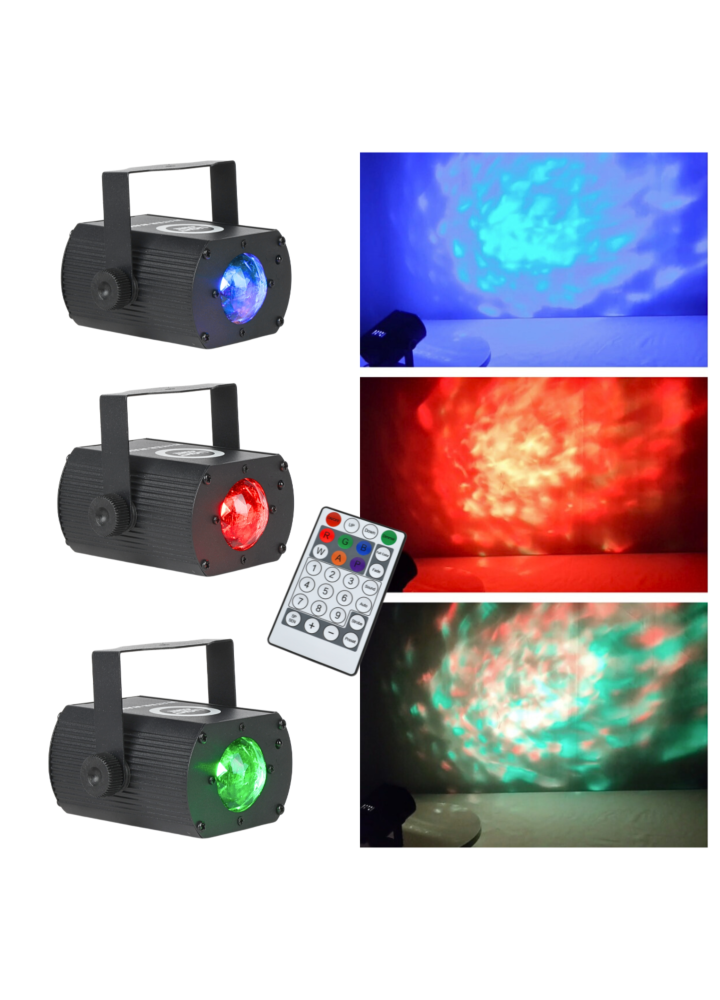 LIGHT4ME WATER WAVE efekt oświetleniowy projektor 3W RGB LED pilot bezprzewodowy uchwyt montażowy