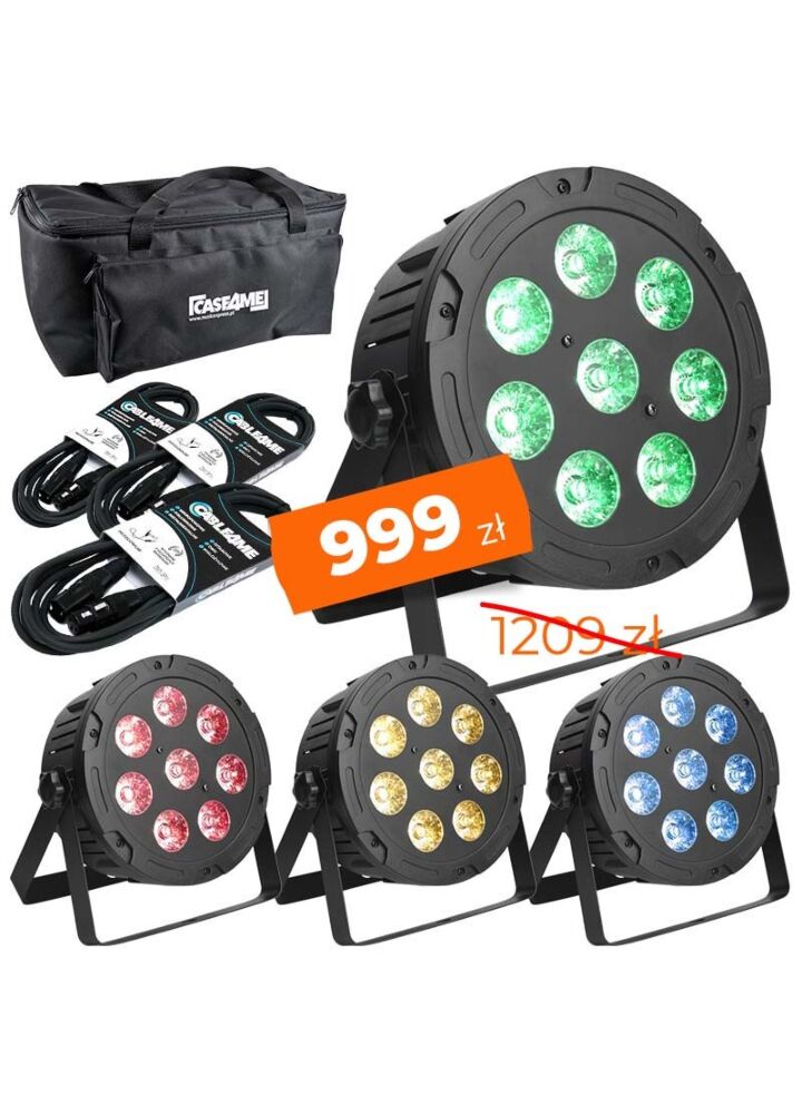 LIGHT4ME PENTA PAR 8x12W MKII RGBWA LED slim + pokrowiec + przewód DMX