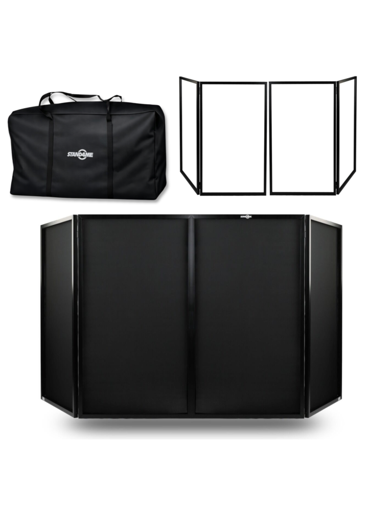 STAND4ME DJ PARAWAN COMPACT BK SET osłona ekran składany 4-panelowy 4x czarna lycra pokrowiec transportowy zestaw