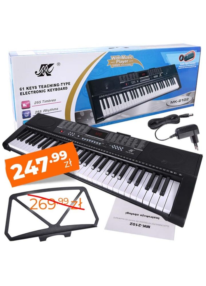 MK 2102 KEYBOARD klawisze organy dla dzieci do nauki gry USB MP3
