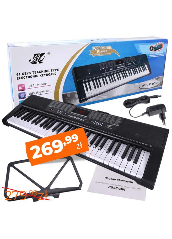 MK 2102 KEYBOARD klawisze organy dla dzieci do nauki gry USB MP3