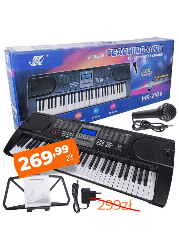 MK 2106 KEYBOARD klawisze organy dla dzieci do nauki gry USB MP3 mikrofon