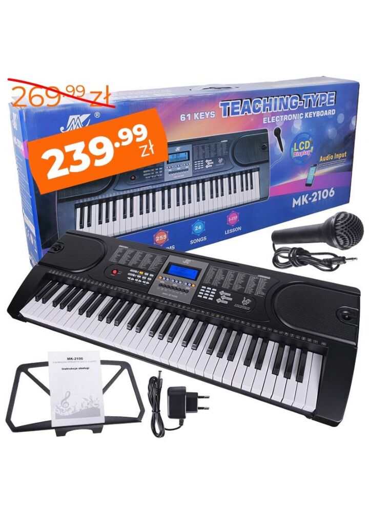 MK 2106 KEYBOARD klawisze organy dla dzieci do nauki gry USB MP3 mikrofon