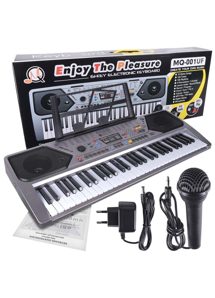 MQ 001 UF KEYBOARD klawisze organy z mikrofonem dla dzieci USB MP3 radio