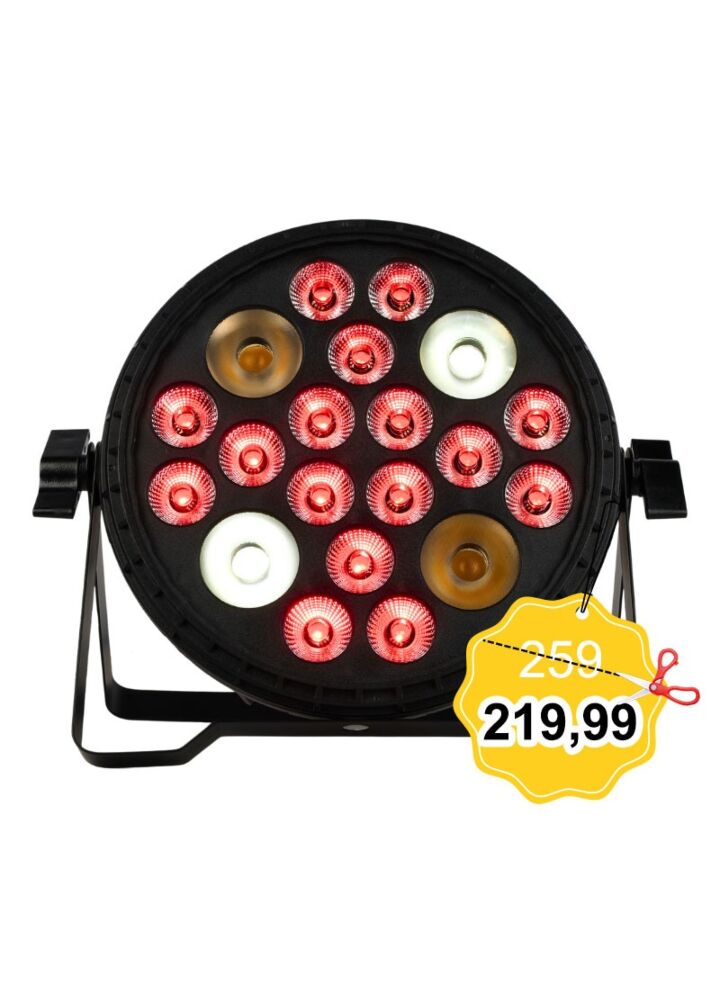 LIGHT4ME MULTIPAR 416 RGB-UV+WW/CW reflektor sceniczny oświetlenie LED na imprezę dekoracja światłem pilot