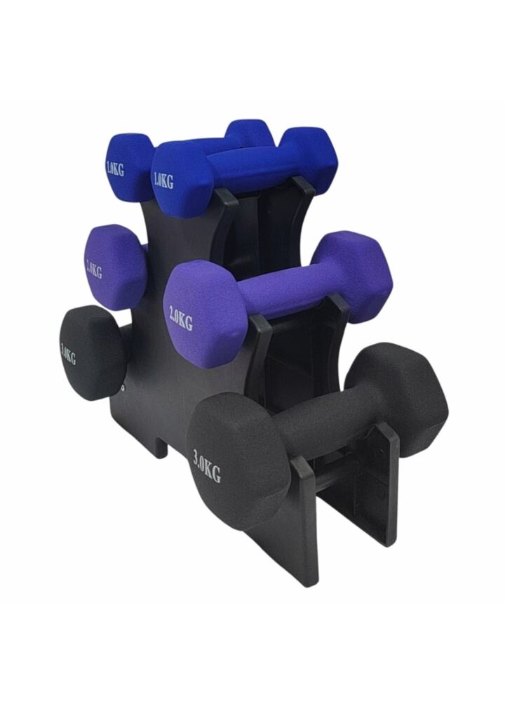 NN DB12 SET hantle ciężarki gimnastyczne żeliwne powłoka neoprenowa 12 kg zestaw POWYSTAWOWE