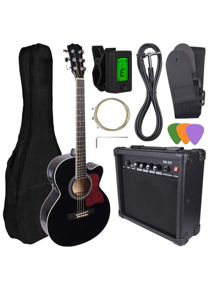 NN EAG SET BK gitara elektroakustyczna + wzmacniacz gitarowy zestaw BLACK POWYSTAWOWY
