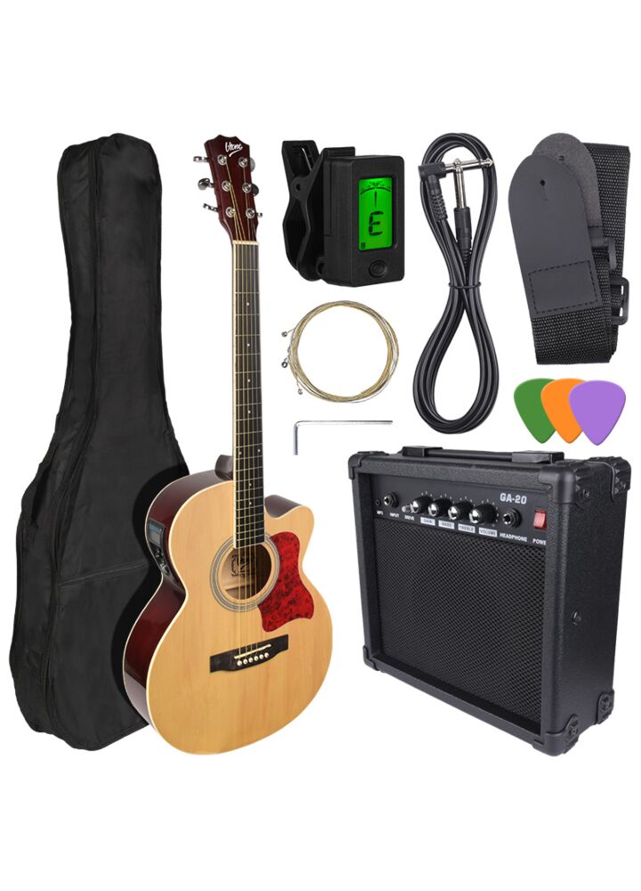 V-TONE EAG SET NT gitara elektroakustyczna + wzmacniacz gitarowy zestaw NATURAL