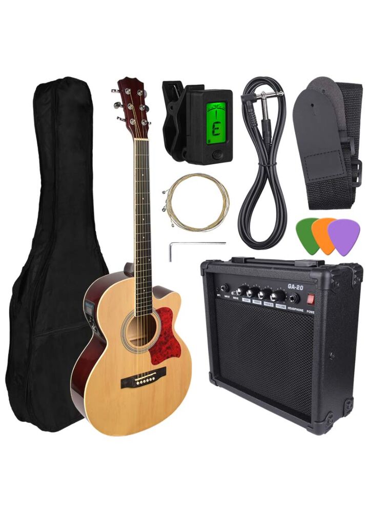 NN EAG SET NT gitara elektroakustyczna + wzmacniacz gitarowy zestaw NATURAL