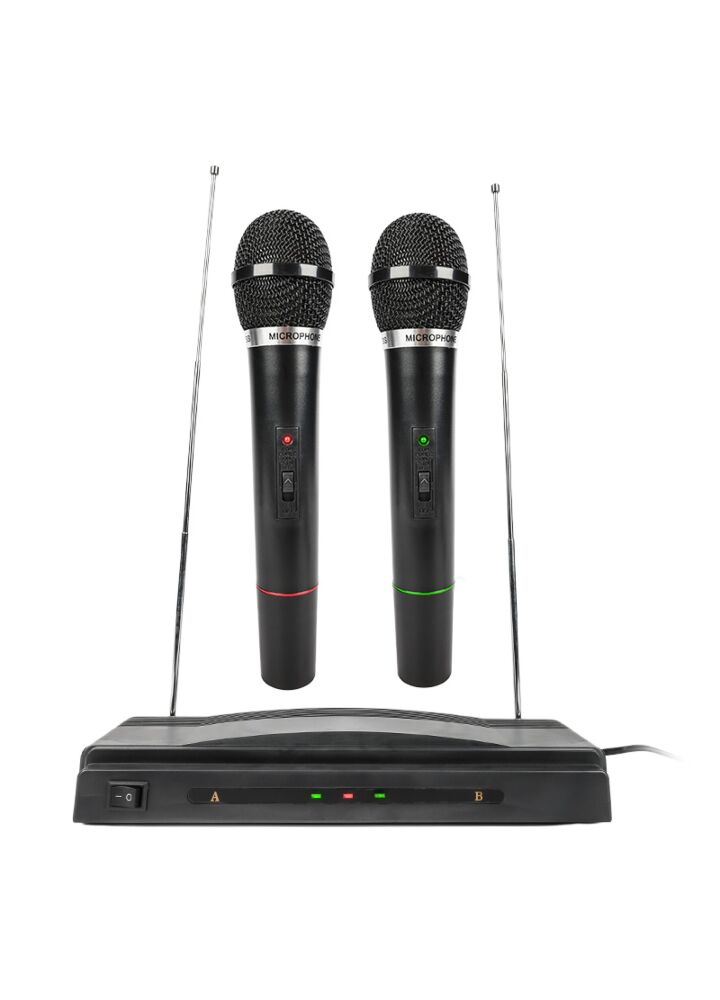 NN WMIC2 wireless microphone 2x handheld transmitter sound system VHF