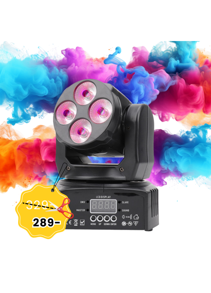 NN 408 WASH 4x8W RGBW minigłowica ruchoma LED