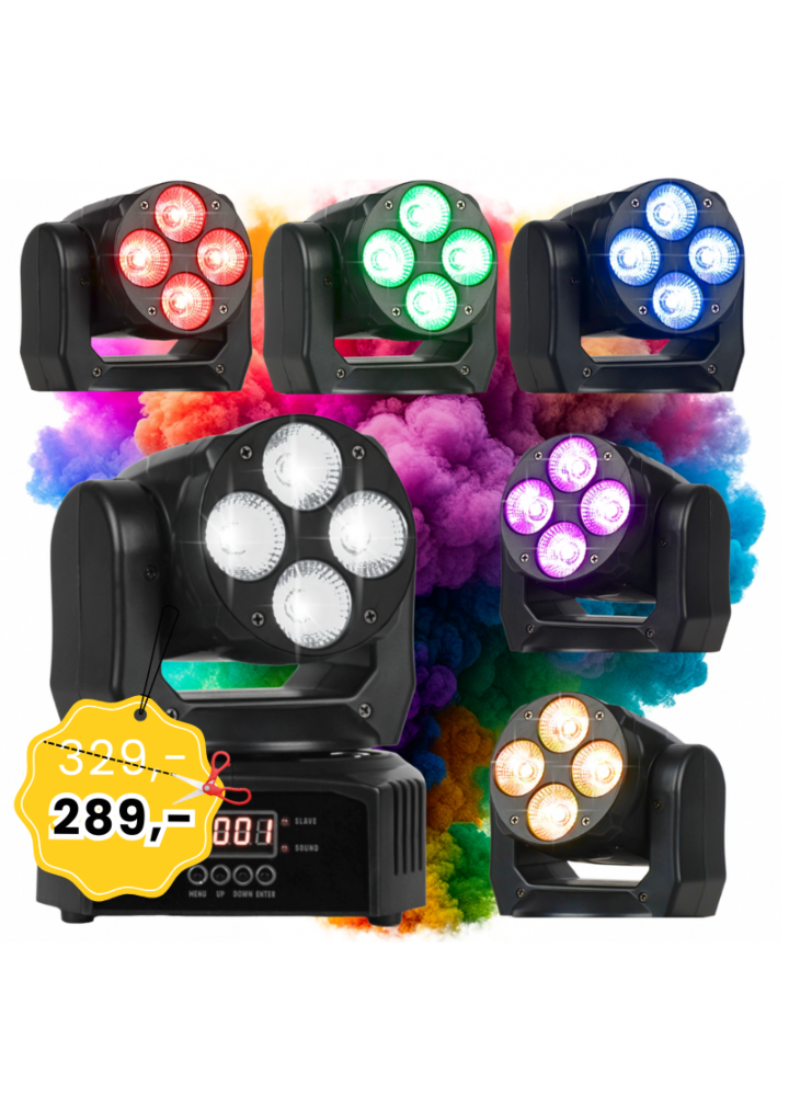 NN 408 WASH 4x8W RGBW minigłowica ruchoma LED