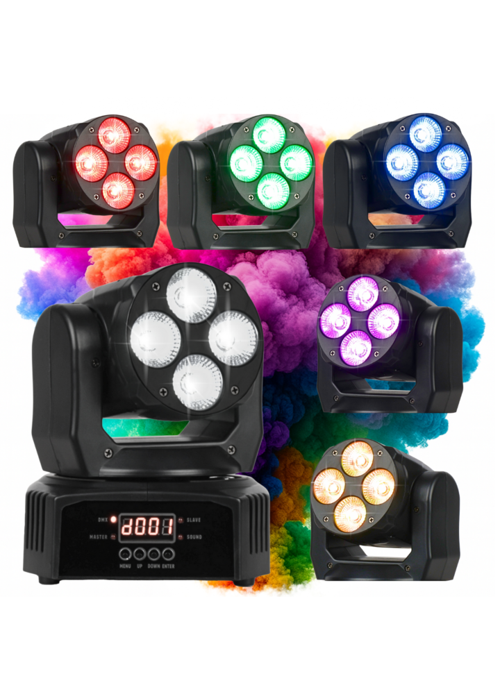 NN 408 WASH 4x8W RGBW minigłowica ruchoma LED