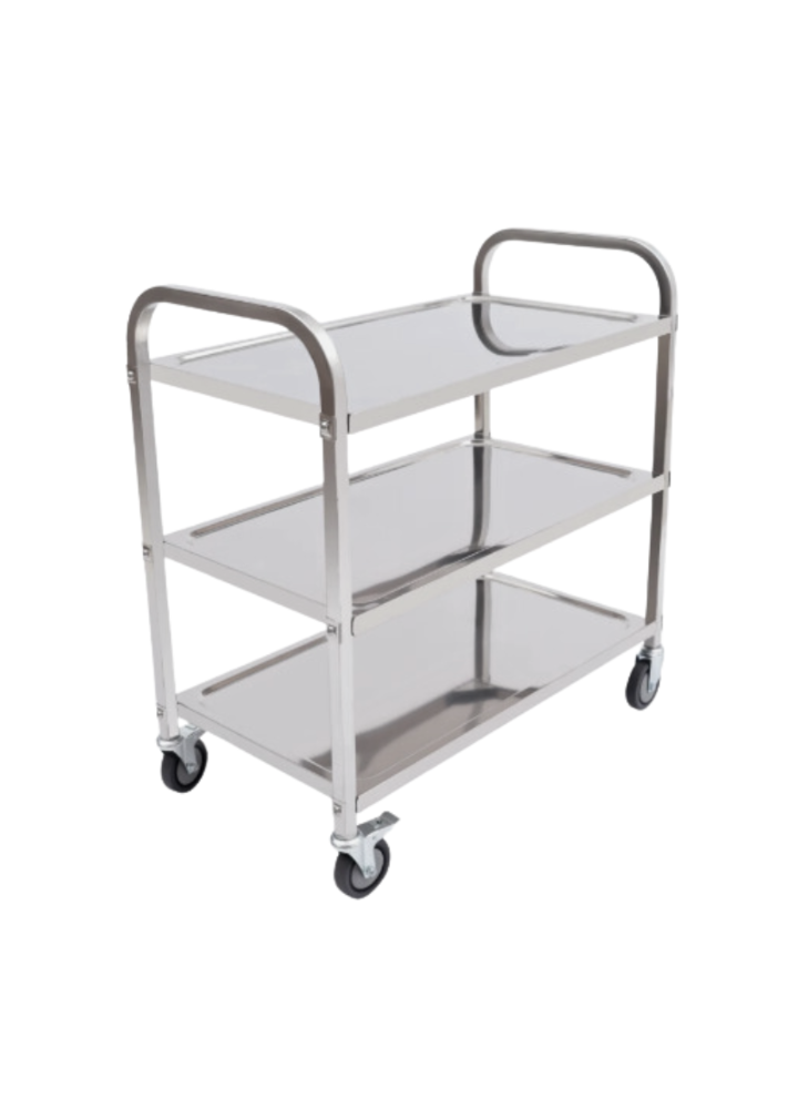 NN WK3 wózek kelnerski kuchenny 3-półkowy stal nierdzewna kółka z blokadami 95x50x93 cm