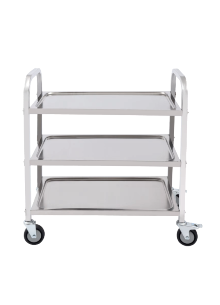 NN WK3 wózek kelnerski kuchenny 3-półkowy stal nierdzewna kółka z blokadami 95x50x93 cm