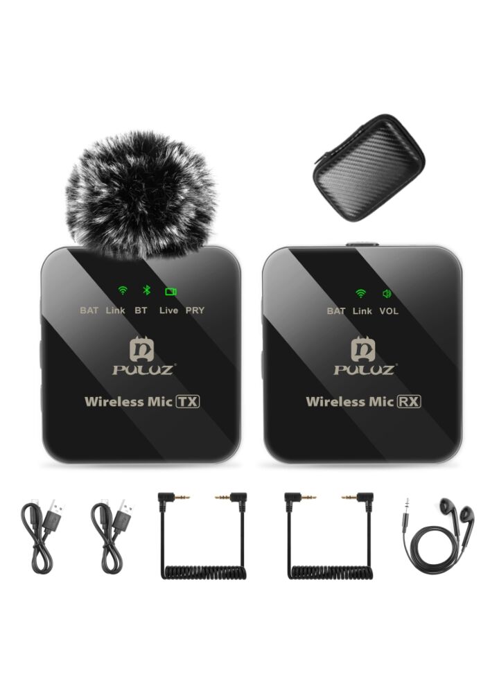 PULUZ PU3153B mikrofon bezprzewodowy nadajnik odbiornik USB-C system Bluetooth do nagrywania dźwięku na smartfon pokrowiec słuchawki zestaw