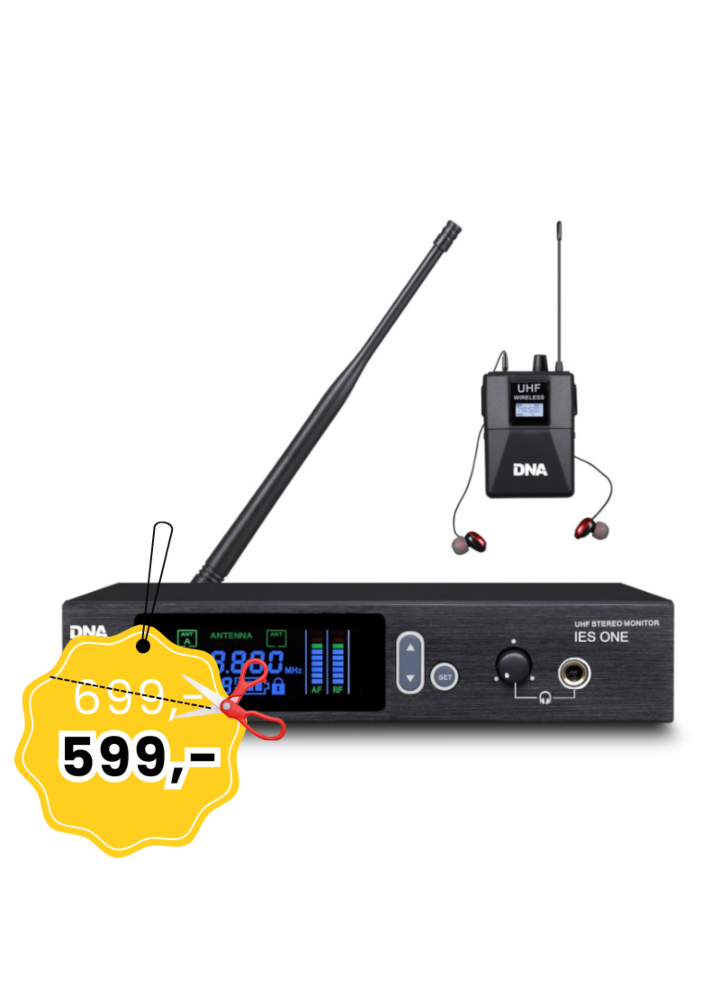 DNA IES ONE profesjonalny douszny odsłuch bezprzewodowy stereo system monitorowania dźwięku UHF 550-580 MHz