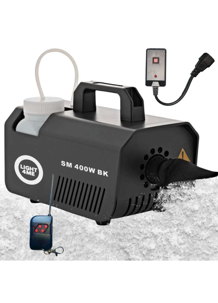 LIGHT4ME SM 400W BK generator wytwornica śniegu czarna pilot bezprzewodowy kontroler przewodowy