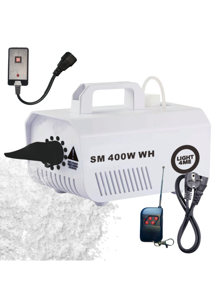 LIGHT4ME SM 400W WH generator wytwornica śniegu biała pilot bezprzewodowy kontroler przewodowy