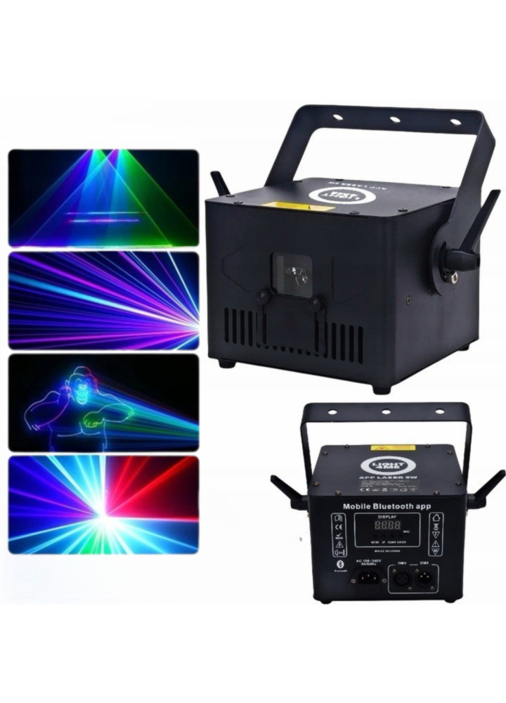 LIGHT4ME APP LASER 5W RGB profesjonalne estradowe oświetlenie laserowe Bluetooth