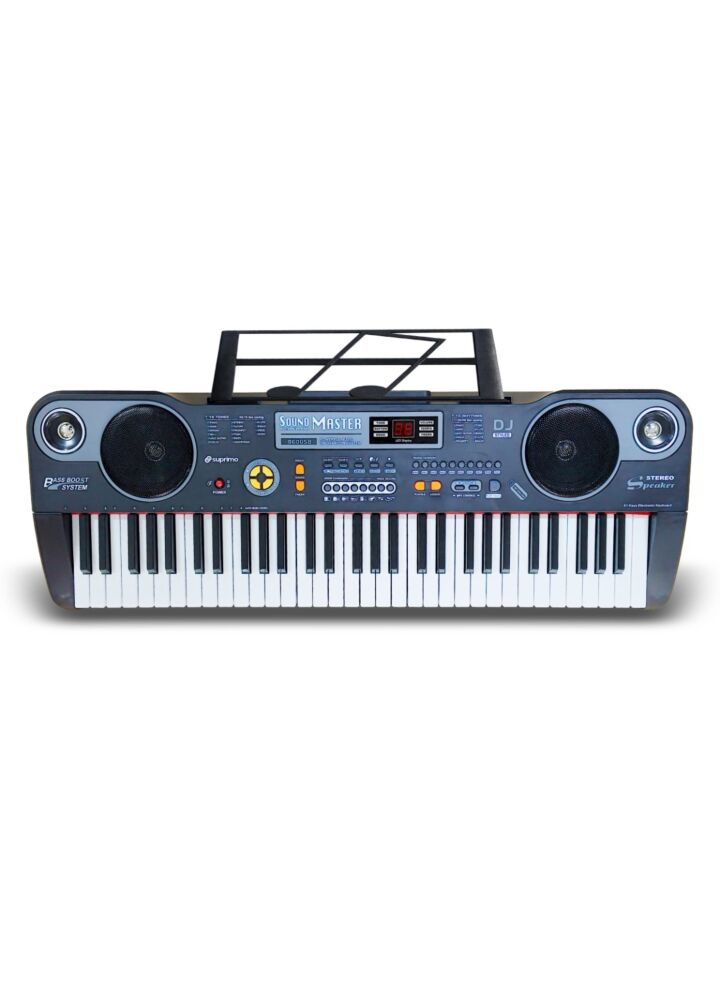 SUPRIMO 860 USB keyboard elektroniczny edukacyjny 61 klawiszy instrument dla dzieci do nauki gry pulpit do nut mikrofon odtwarzacz MP3 wbudowane głośniki stereo zestaw
