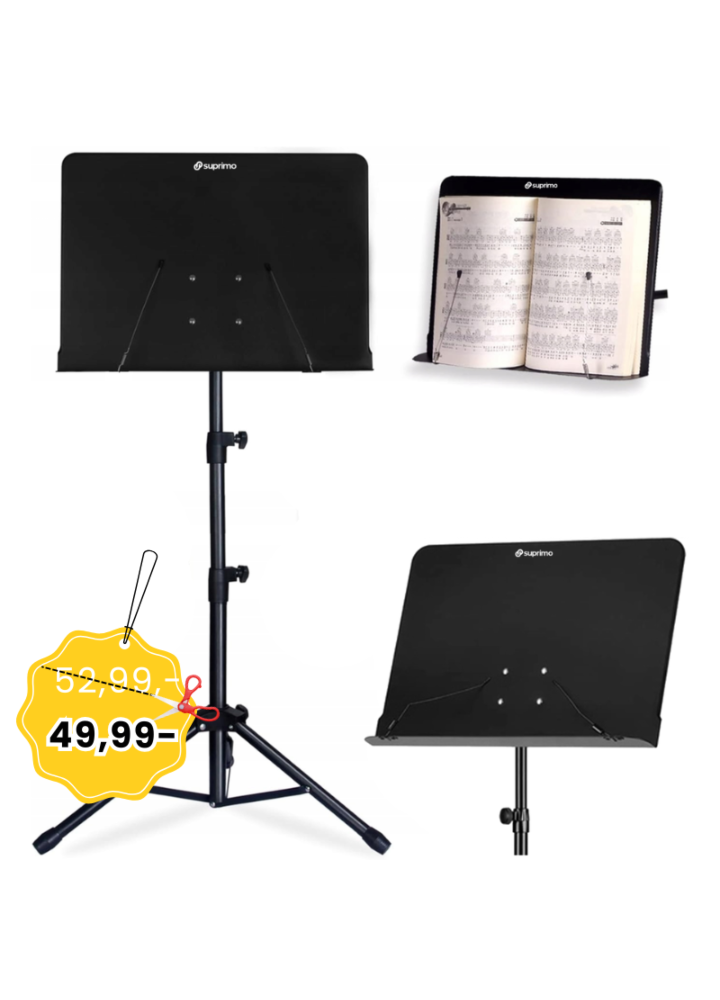 SUPRIMO D3 statyw stojak pulpit do nut regulowany składany czarny 82-146 cm do 10 kg