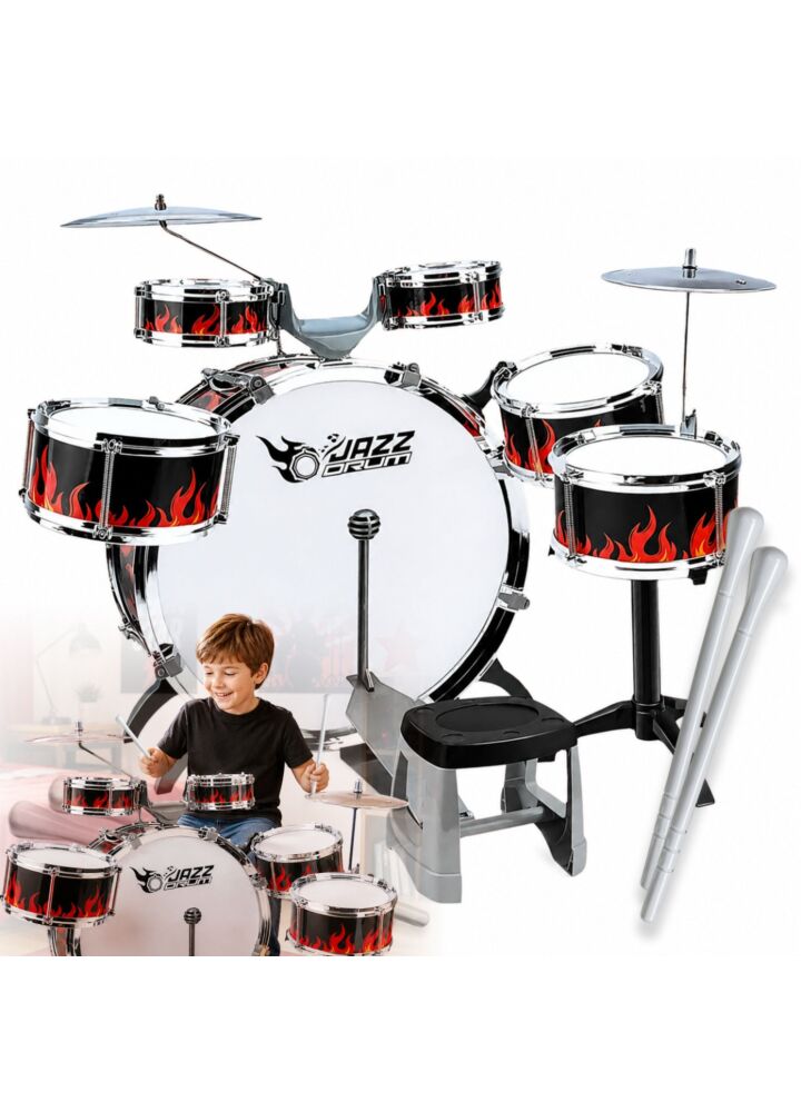 SUPRIMO K-DRUMS 2 duża perkusja dla dzieci z 6 bębnami i 2 talerzami