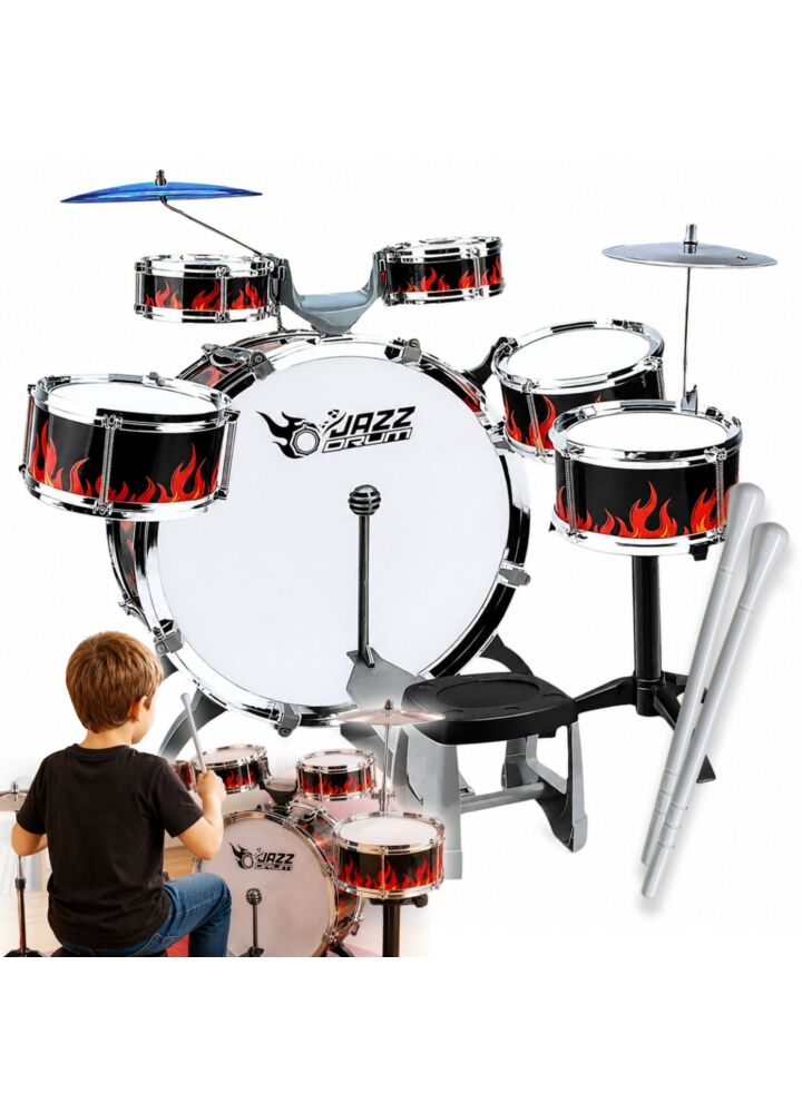 SUPRIMO K-DRUMS 2 duża perkusja dla dzieci z 6 bębnami i 2 talerzami