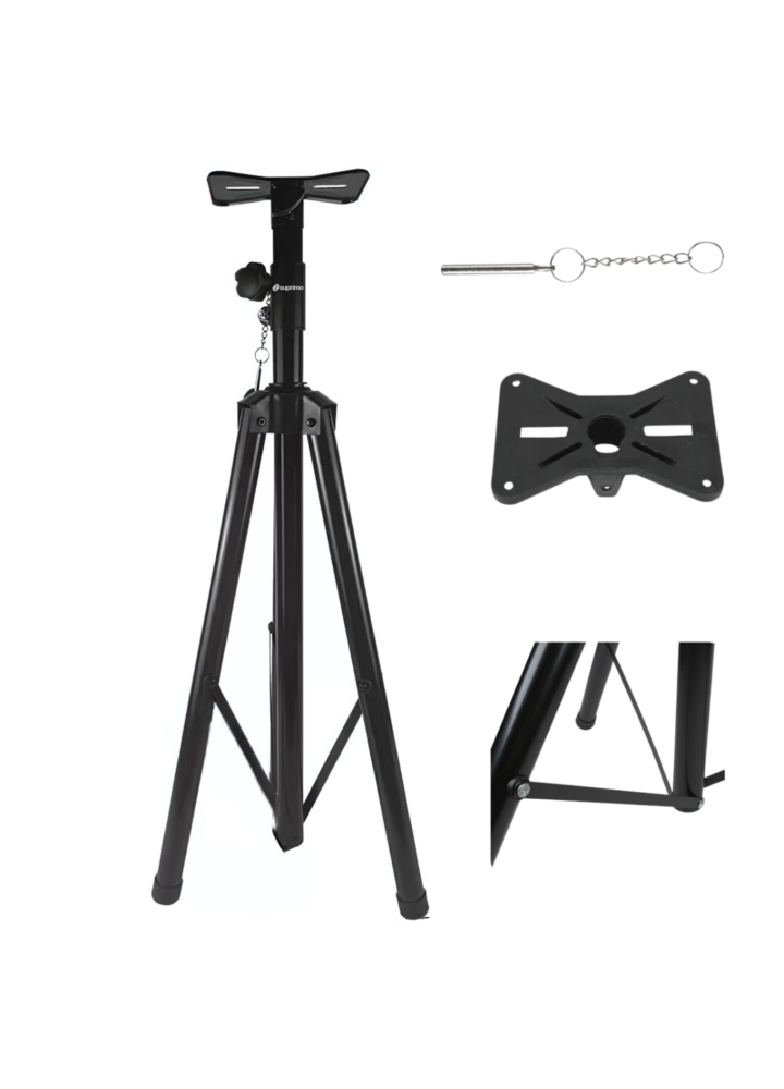 SUPRIMO SSM1 stojak tripod statyw kolumnowy żelazny czarny podstawa kolumnowa pin zabezpieczający do 60 kg