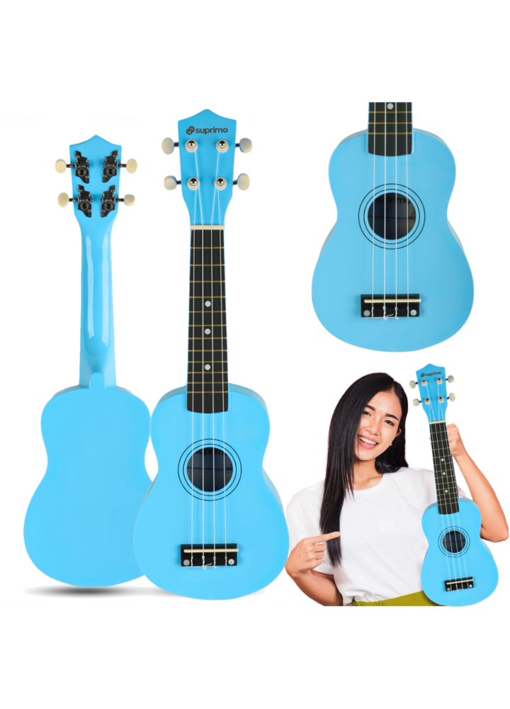 SUPRIMO UK21 LB ukulele sopranowe 21" niebieskie drewniane dla dzieci do nauki gry