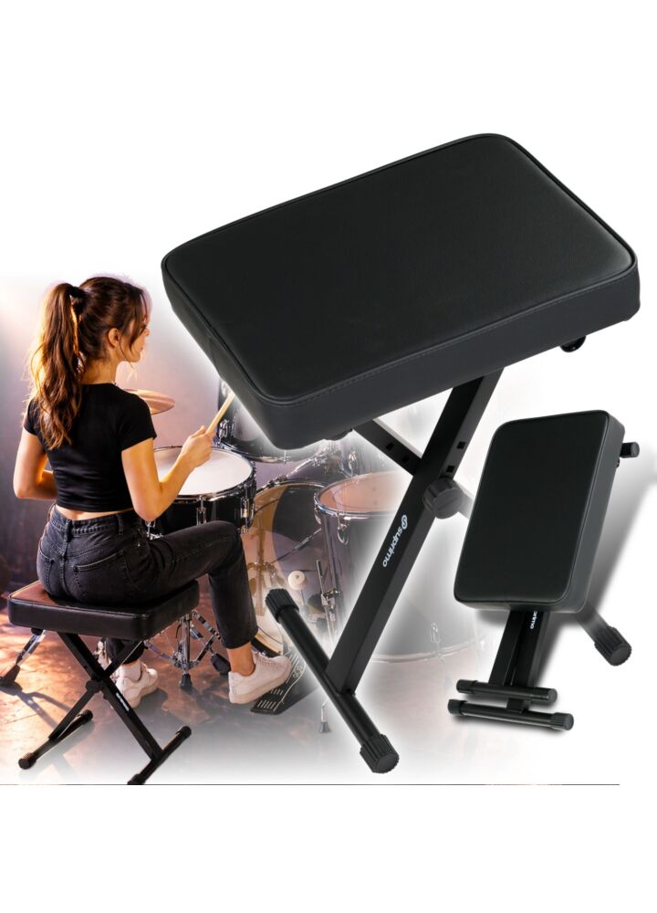 SUPRIMO XC piano bench seat chair for musician black up to 100 kg