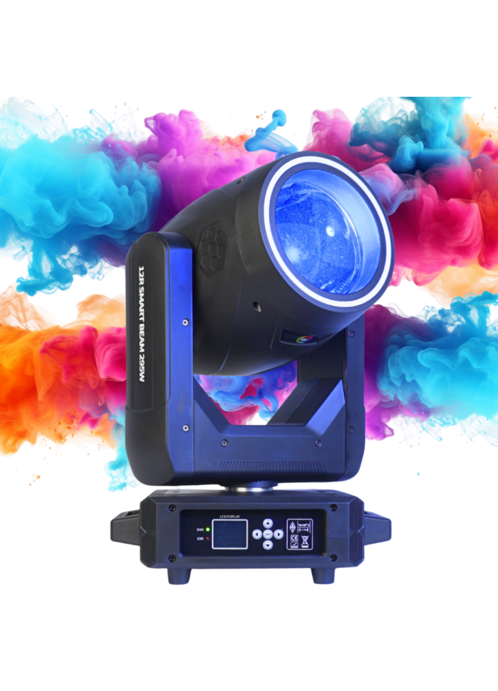 LIGHT4ME 12R SMART BEAM 295W głowica ruchoma lampa wyładowcza oświetlenie sceniczne efekt ring 31x0,2W RGB LED