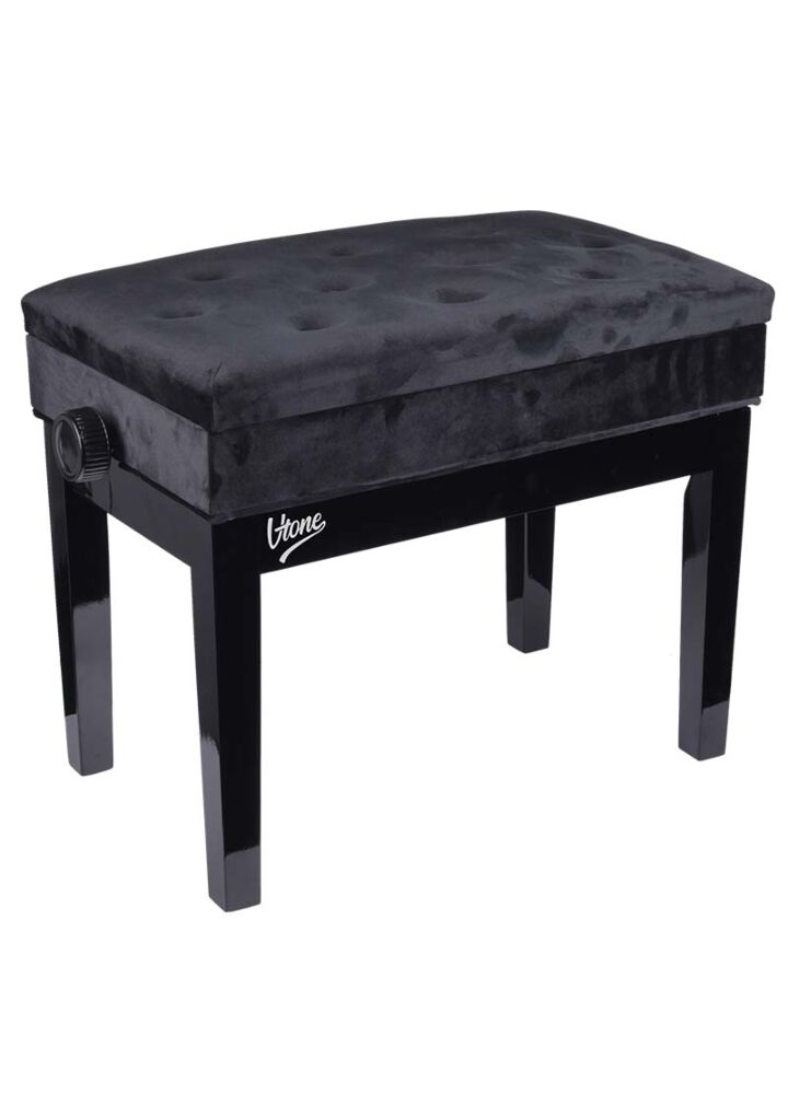 V-TONE ŁAWA 2 WL ława do pianina ze schowkiem WELUR BK