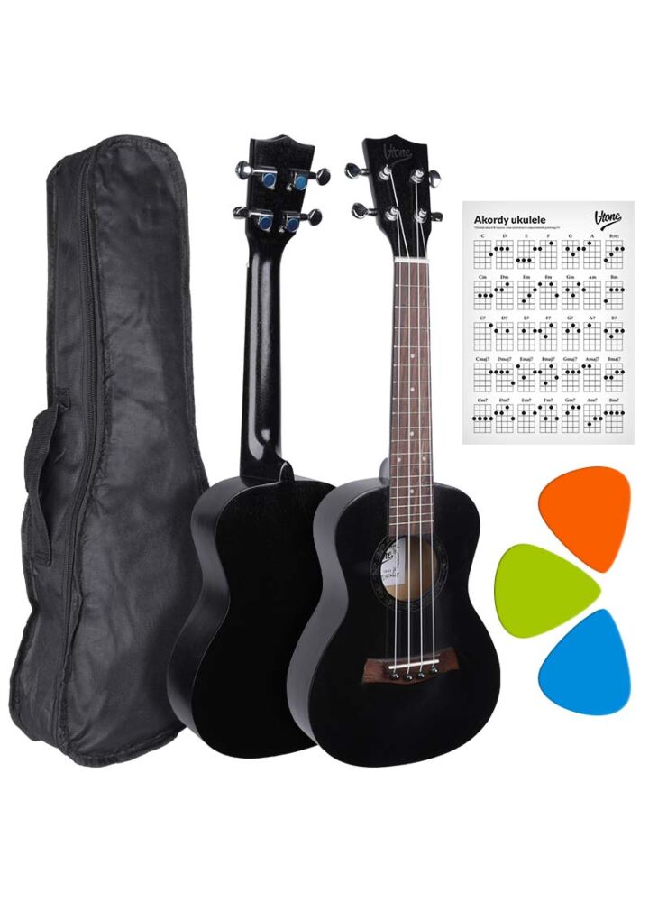 V-TONE UK23 BK ukulele koncertowe akustyczne 23" czarne + pokrowiec