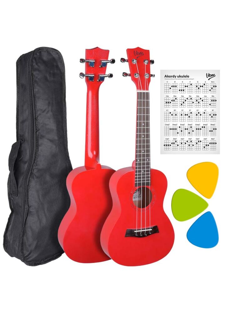 V-TONE UK23 RD ukulele koncertowe akustyczne 23" czerwone + pokrowiec