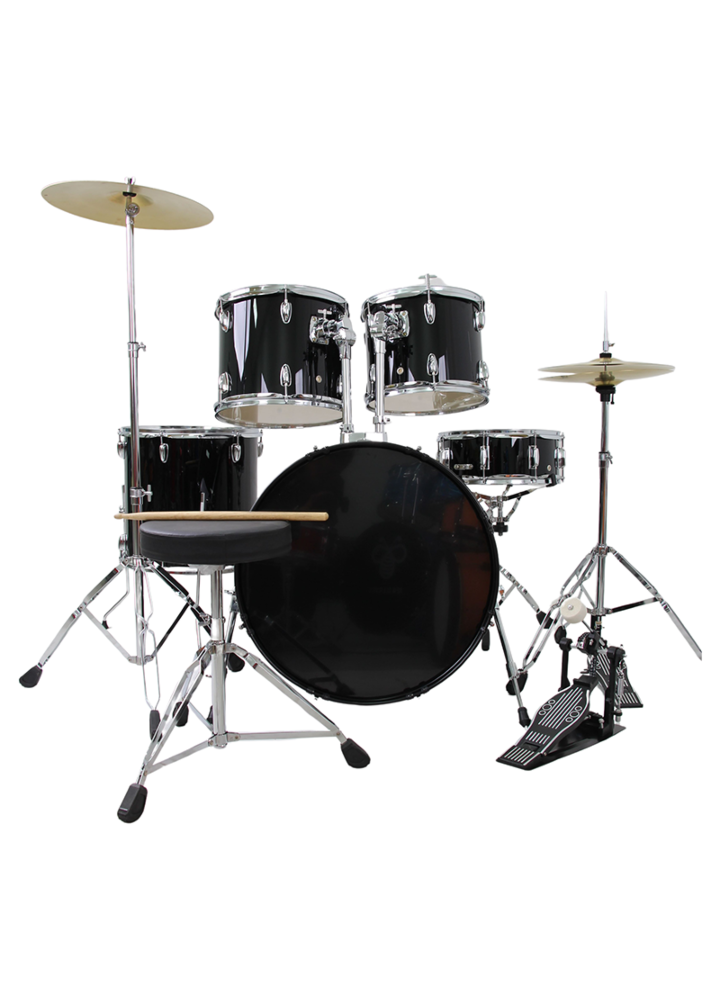 V-TONE VD KIT PRO perkusja akustyczna czarna zestaw perkusyjny bębny pałeczki stołek