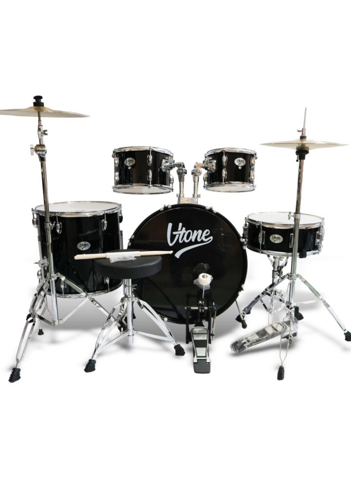 V-TONE AD KIT 1 BK perkusja akustyczna czarna zestaw perkusyjny 5-częściowy hardware klucz regulacyjny pałeczki stołek