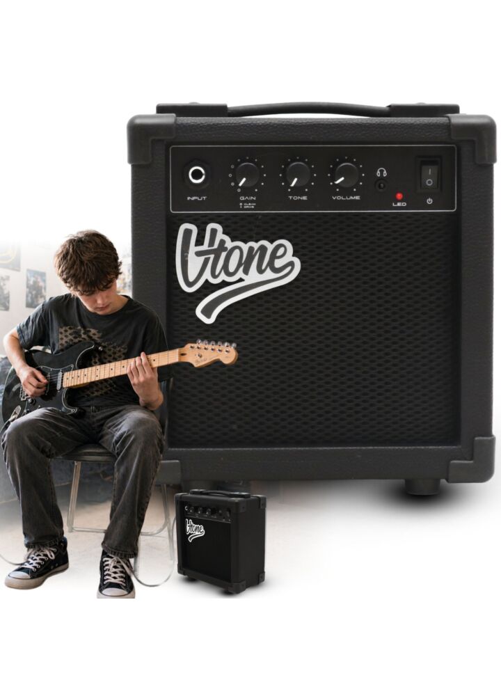 V-TONE AMP10 combo gitarowe wzmacniacz 10W do gitary elektrycznej tranzystorowy czarny efekt drive wyjście słuchawkowe