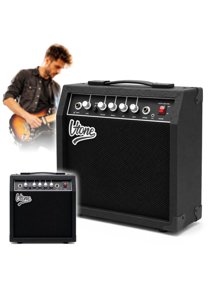 V-TONE AMP40 combo gitarowe wzmacniacz 40W do gitary elektrycznej tranzystorowy czarny efekt drive EQ AUX wyjście słuchawkowe