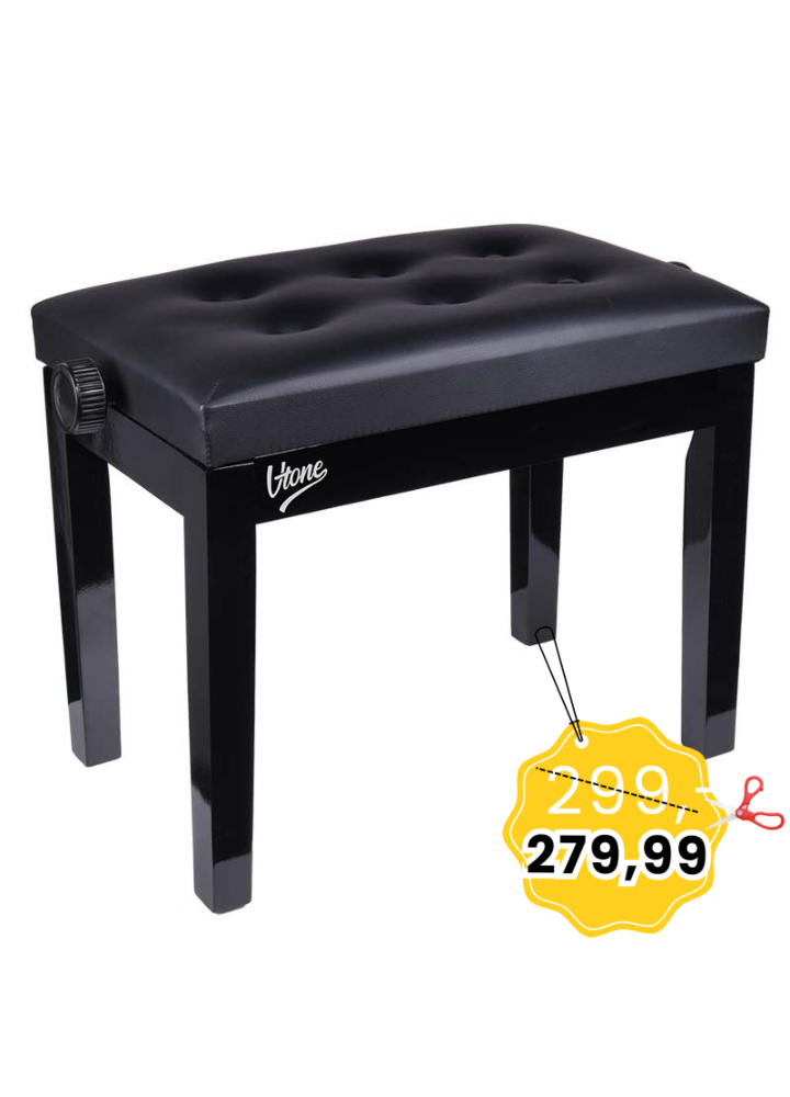 V-TONE ŁAWA 1 BK ława do pianina fortepianu CZARNA