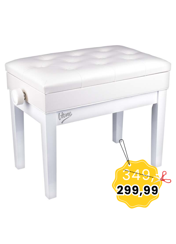 V-TONE ŁAWA 2 WH do pianina ze schowkiem BIAŁA