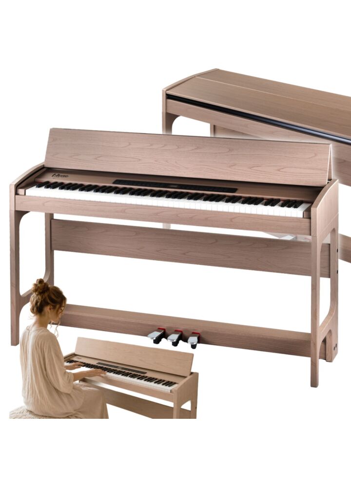V-TONE BL-8815 pianino cyfrowe stacjonarne beżowe wolnostojące Bluetooth EQ MIDI 88 klawiszy ważona klawiatura młoteczkowa zasilanie sieciowe wbudowane głośniki wyjście słuchawkowe wejście/wyjście audio stereo