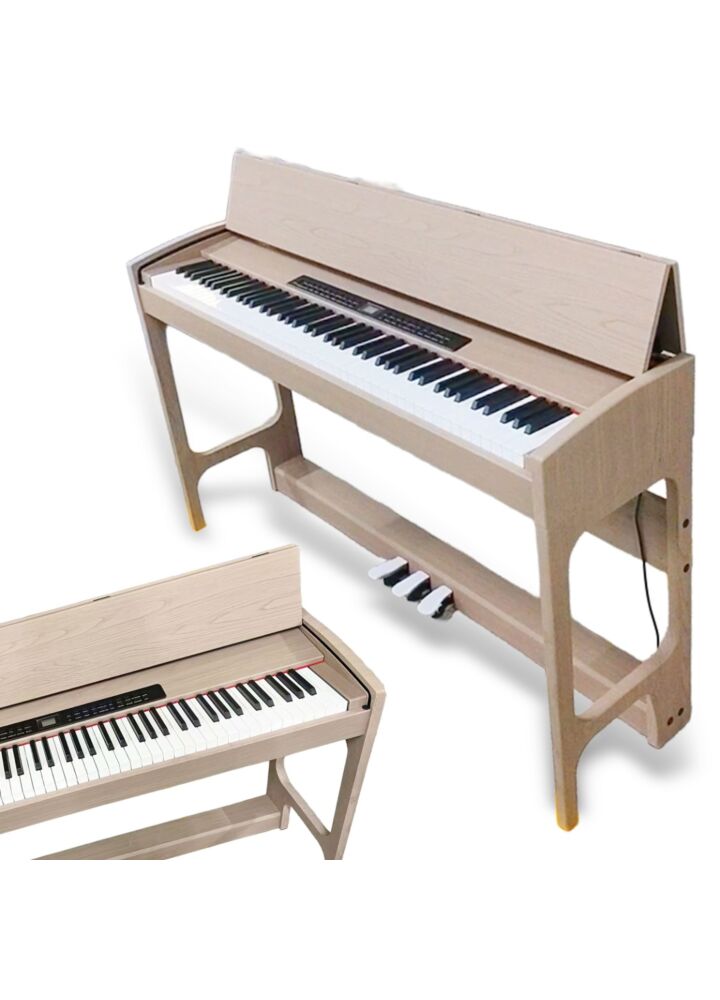 V-TONE BL-8815 pianino cyfrowe stacjonarne beżowe wolnostojące Bluetooth EQ MIDI 88 klawiszy ważona klawiatura młoteczkowa zasilanie sieciowe wbudowane głośniki wyjście słuchawkowe wejście/wyjście audio stereo